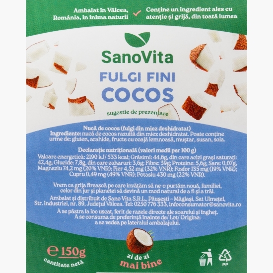 Fulgi fini de cocos, 150g