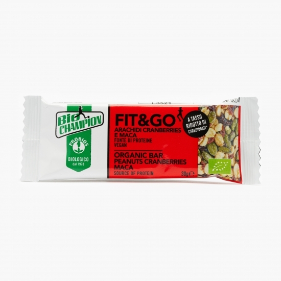 Baton Fit & Go cu alune, coacăze și maca eco 30g