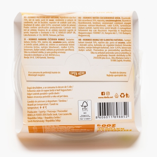 Hummus pastă din năut natural 200g 