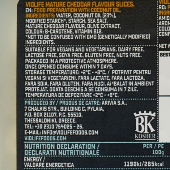 Felii vegetale cu aromă de cheddar 140g