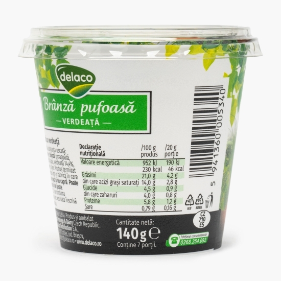 Brânză pufoasă cu verdeață 140g