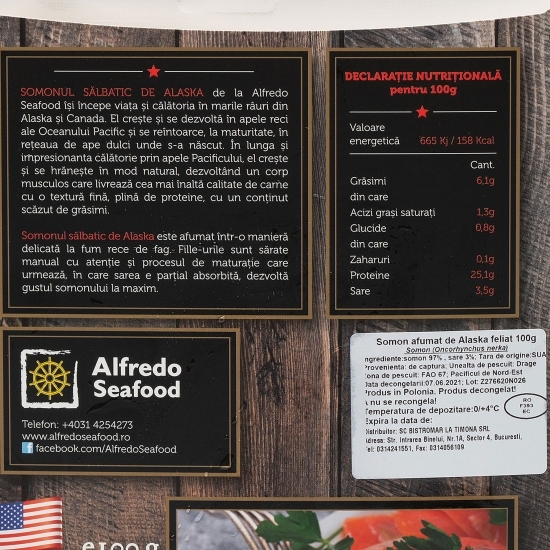 Somon afumat de Alaska feliat 100g