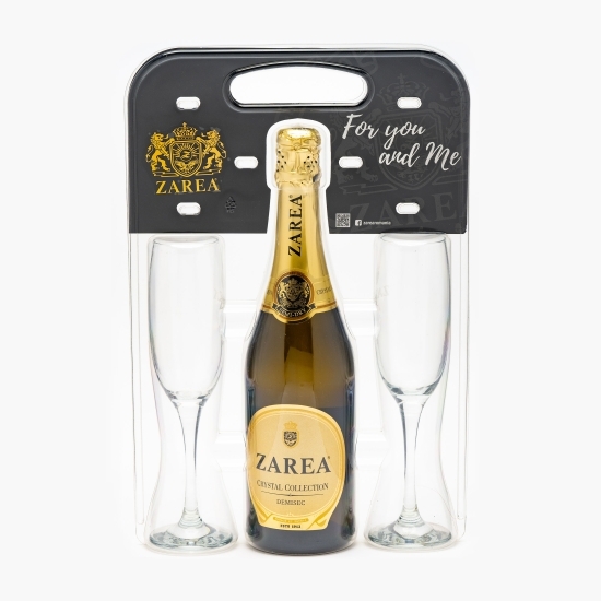Vin spumant alb demisec You&Me  0.75L + 2 pahare