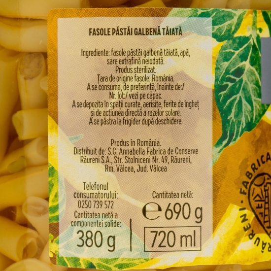 Fasole galbenă tăiată 690g