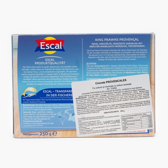 Cozi de crevete Provencales, crude, decorticate, marinate cu usturoi și pătrunjel 250g
