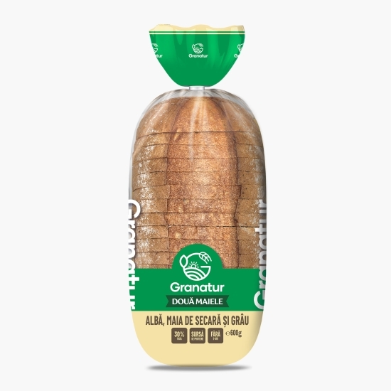 Pâine feliată cu maia de secară și grâu Două Maiele, 600g