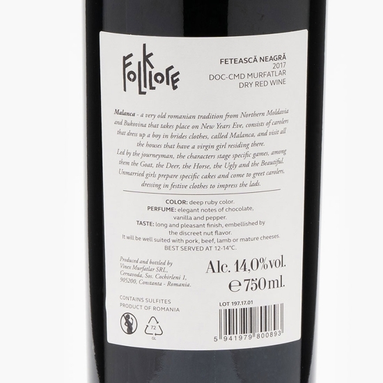 Vin roșu sec Fetească Neagră Malanca 750ml