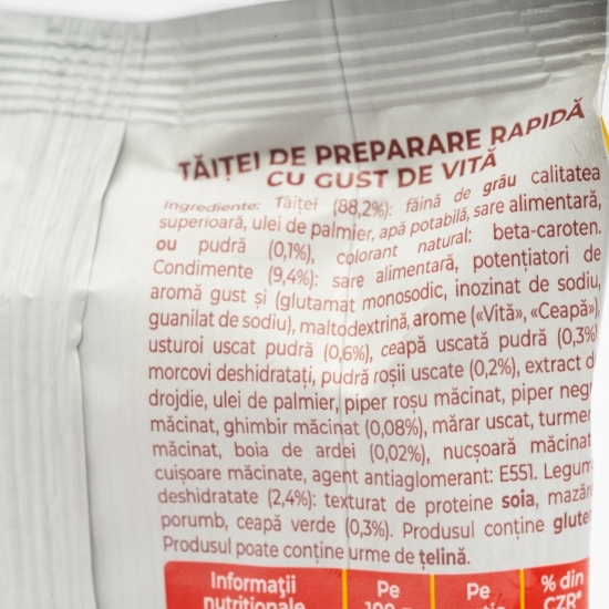 Tăiței de preparare rapidă cu gust de vită 85g