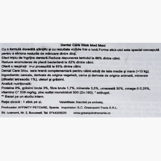 Hrană complementară pentru câini Dental Care Stick, 180g