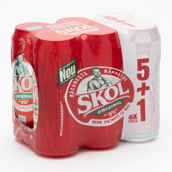 Bere blondă pasteurizată doză 6x0.5l (5+1)