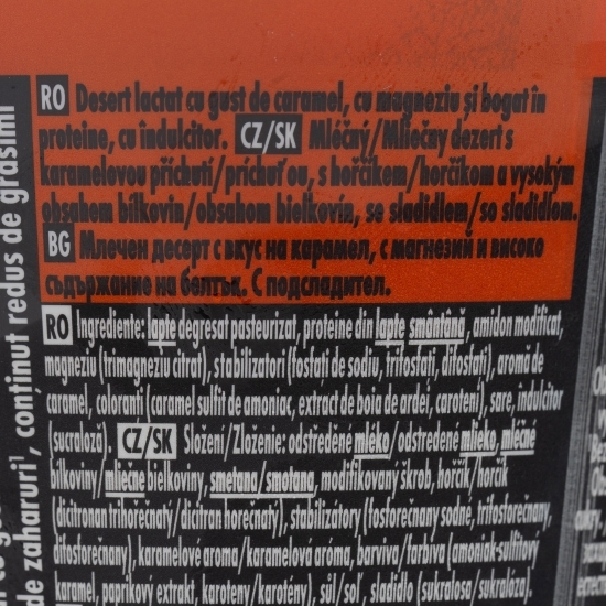 Budincă proteică cu gust de caramel, fără zahăr adăugat 180g