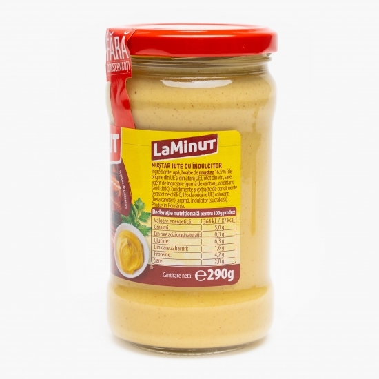 Muștar iute cu îndulcitor 290g