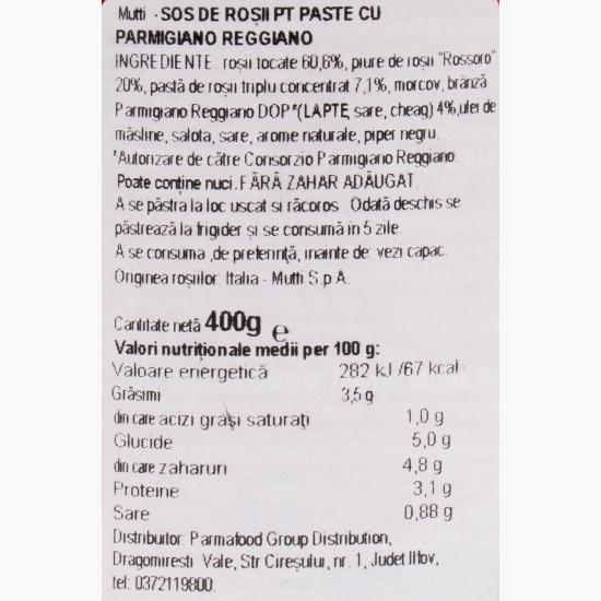 Sos pentru paste cu Parmigiano Reggiano 400g