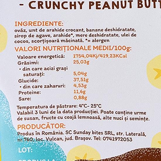 Granola cu unt de arahide și banane 300g