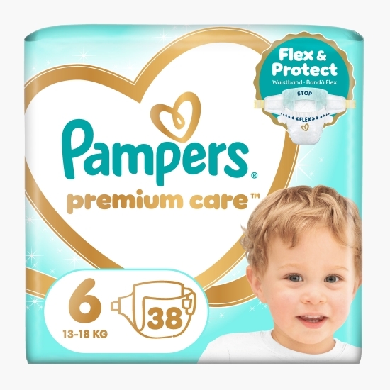 Scutece Premium Care, mărimea 6, 13-18kg, 38 buc