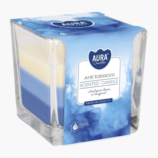 Lumânare parfumată pahar trei culori Anti-tabac