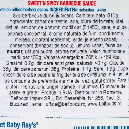 Sos BBQ dulce picant, 510g