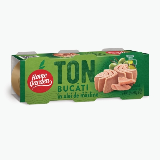Ton bucăți în ulei de măsline 3x80g