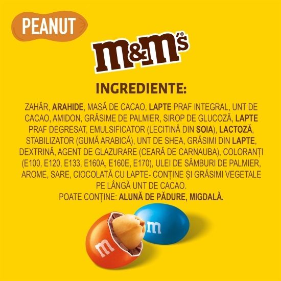 M&M'S - Arahide învelite în ciocolată cu lapte 45g