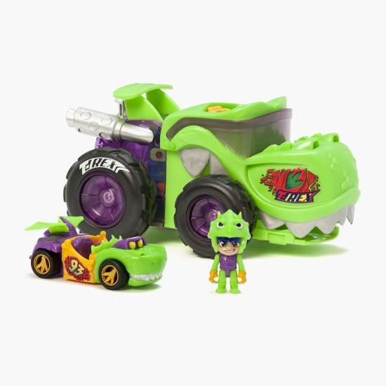 Set de joacă T-Racers Mega Wheels T-Rex cu mașinuță inclusă