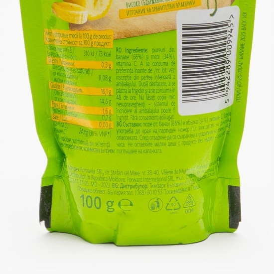 Mousse de fructe (banane, mere, morcovi) 100%, 100g 