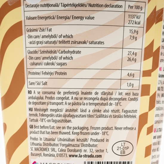 Înghețată cu vanilie, caramel sărat și alune de pădure 358g