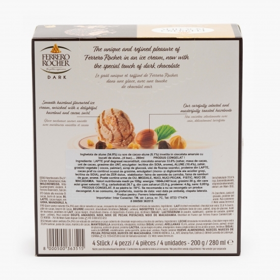 Înghețată Dark alune și ciocolată amăruie 4x50g
