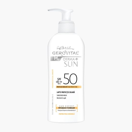 Lapte protecție solară H3 Derma+ Sun SPF 50, 150ml