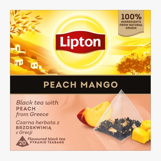 Ceai negru cu piersică și mango, 20 plicuri piramidale, 34g