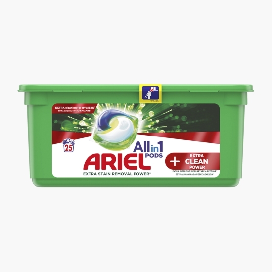 Detergent de rufe capsule All in One Pods + Extra Clean, 25 spălări