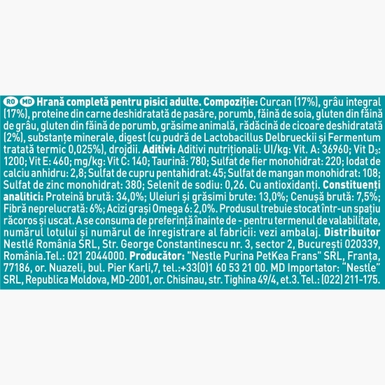 Hrană uscată pentru pisici, 200g, Indoor Formula curcan și cereale integrale