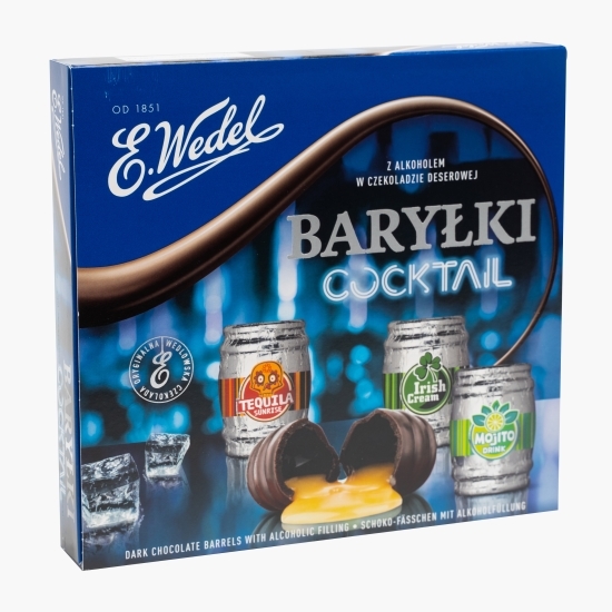 Butoiașe de ciocolată neagră cu aromă de cocktail 200g