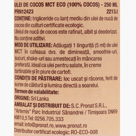 Ulei de cocos MCT eco 250ml