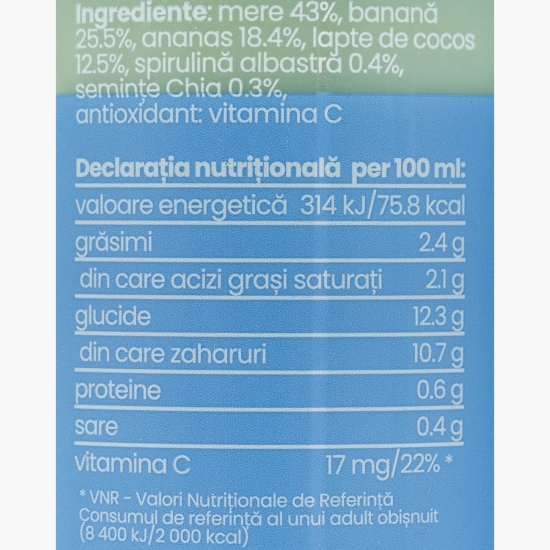 Smuti Up Doer cu cocos, ananas, chia și spirulină 0.25l
