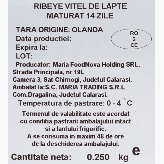 Ribeye vițel de lapte, maturat 14 zile 250g