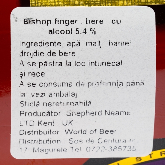 Bere Bishops Finger Ale sticlă 0.5l