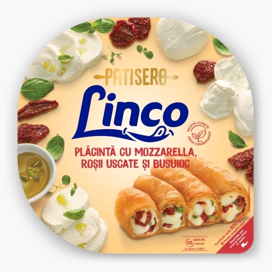 Plăcintă cu mozzarella, roșii uscate și busuioc 800g