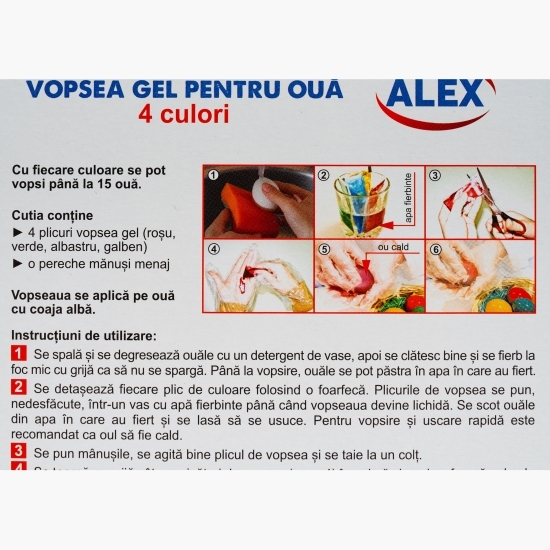 Vopsea gel pentru ouă 4 culori, 16g