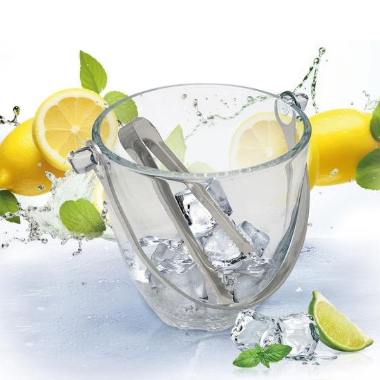 Frapieră sticlă cu clește inox 800ml