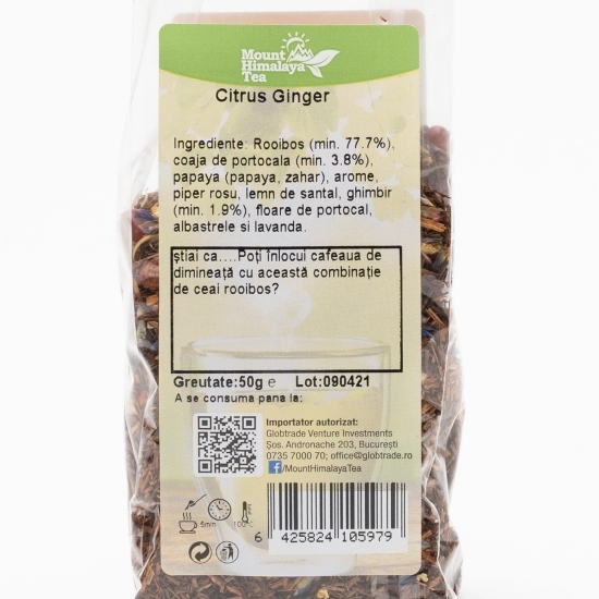 Ceai de rooibos cu portocală și ghimbir 50g