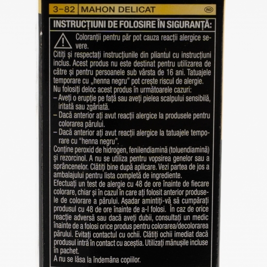 Vopsea de păr permanentă fără amoniac Oleo Intense, 3-82 mahon delicat, 115ml