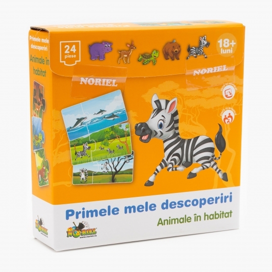 Puzzle - Animale în habitat (24 piese) 18+ luni