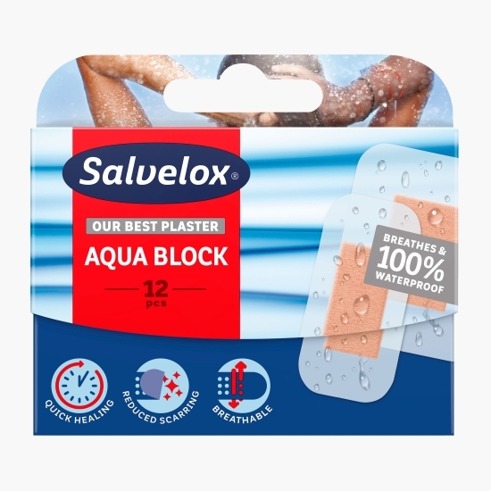Plasturi rezistenți la apă Aqua Block, 12 buc