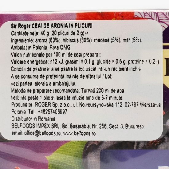 Ceai cu Aronia plicuri 20x2g