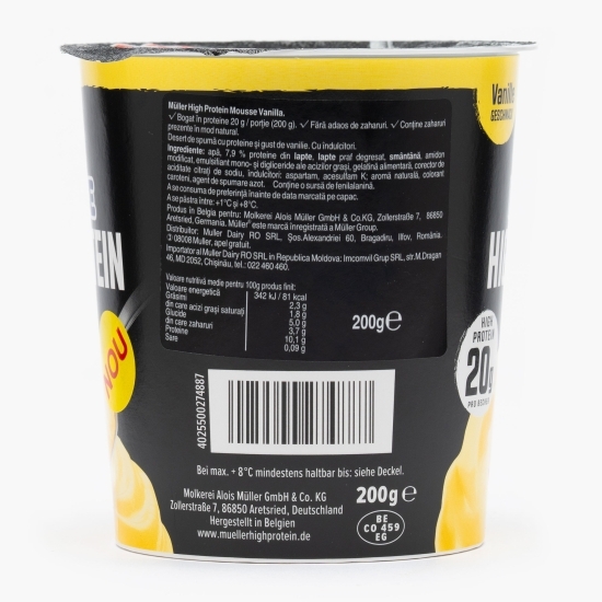 Mousse High Protein cu vanilie, fără zahăr 200g