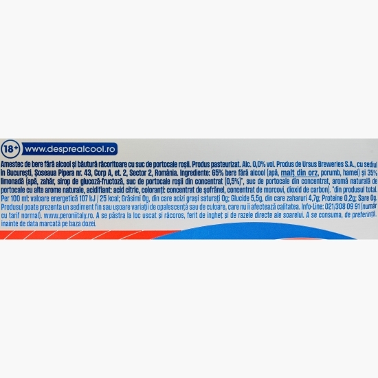 Bere fără alcool cu portocale roșii Arancia Rossa, doză 500ml 