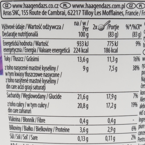 Înghețată de afine și frișcă 460ml (383g)