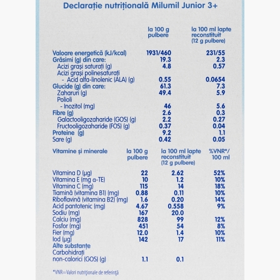 Lapte fortifiat Junior, de la 3 ani, 600g