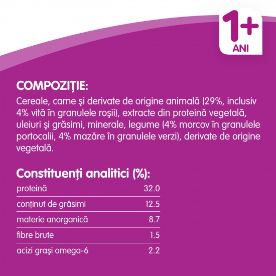 Hrană uscată pentru pisici adulte, 800g, cu vită