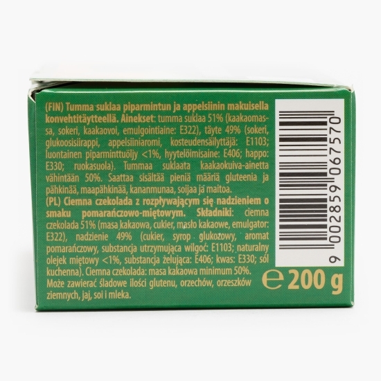 Ciocolată neagră cu cremă de portocale 200g